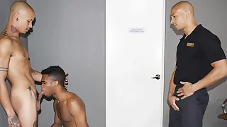 Two Boys Caught Fooling Around in The Mall and The Mall Guard Demands to Pleasure His Hole - Perps4k